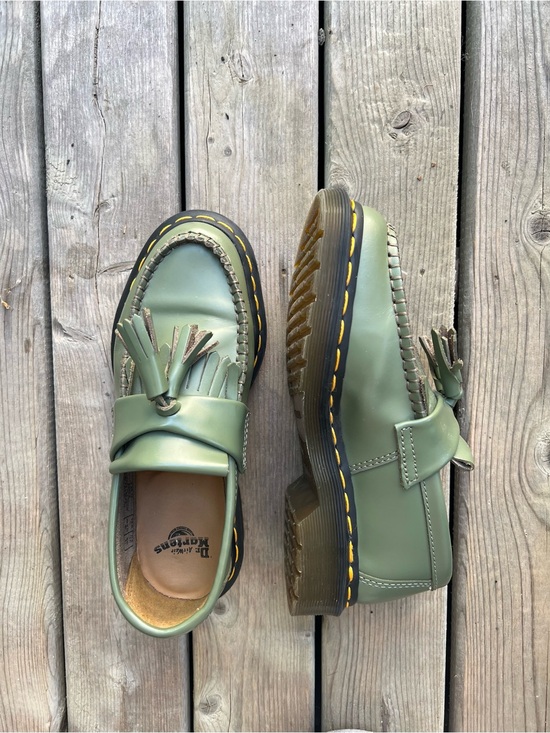 Dr. Martens Shoes - Dr. Martens Olive Green Tassel Loafers